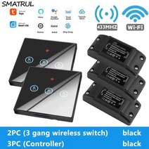 무선 전등 스마트 스위치 iot 자동 일괄 소등 커버 전자식 타이머 콘센트 SMATRUL Tuya 홈 APP WiFi 터치 라이트 RF 433Mhz 벽 패널 DIY 릴레이 모듈 A, B 2X3 갱 3 리시브