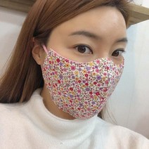 로미언니 국내제작 빨아쓰는 꽃무늬 천마스크 면마스크