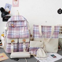 6col 초등 고학년 책가방 중학생 여학생 가방 5종set 입학선물 연보라 하늘색 연두색 블랙 입학준비물