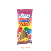 비달 사우어 칼라 스트로우 100g x 14입, 100gx14입