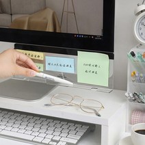 아크릴모니터받침대 모니터트레이 크리에이티브 아크릴 모니터 메시지 메모 보드 스티커 투명 이름 카드 전, 한개옵션0