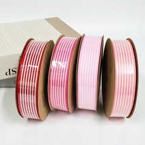 리본벨리 골직 스트라이프 리본 15 25 49mm 16yd 선물포장 리본공예DIY, 40mm, 노랑
