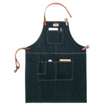 블룸 프리미엄 데님 청 앞치마, 블랙