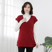 애비뉴투지 엄마옷 빤짝이 브이 셔링 여성 봄 가을 겨울 조끼 V09020 50대 60대 중년여성