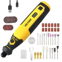 VOLTAGA 미니 라우터 충전식 뤼터 5000-14000RPM 고속 회전 3 단 변속 4.2V 700mAh 라우터 공구 45PCS 세트 풍부한 부속품 USB 충전식 무선 설계 청소 diy 무선 컴팩트 경량 일본어 사용 설명서 VOL-0616