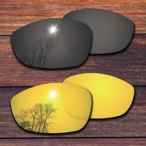 오클리 호환 교체렌즈 Oowlit 오클리 스트레이트 자켓 용 편광 렌즈 2007 선글라스 프레임-품종, 17 Black and 24KGold