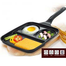포시즌 3구 브런치팬 27cm 계란말이 후라이팬 웍 롤 펜케이크 국내생산 나눔팬, 단품