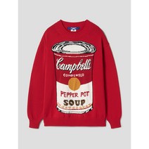 JUNYA WATANABE MAN (Men) Andy Warhol Campbell Intarsia Pullover Sweater - Red
