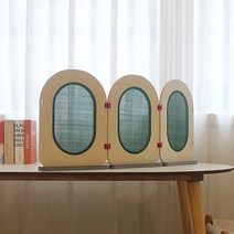 다빈 린넨 자작나무 미니 3단 책상 파티션 (900) 인테리어 칸막이 다용도 가림막, 핑크