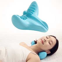 빼다 경추 뒷목 혈자리 지압 마사지 쿠션 거북목 스트레칭 안마기구, 블루