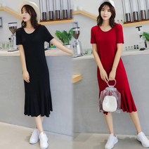 프릴밑단 젊은엄마 편안한 반팔원피스 여름원피스 여름휴가 제주도 롱