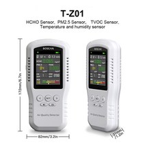 라돈 측정기 Bosean-대기질 모니터 CO2 PM2.5 HCHO TVOC 온도 습도 실제 센서가 있는 가정용 공기질 감지기, 01 T-Z01