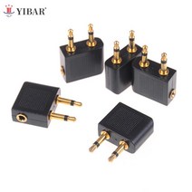 STS316L 주조업체5Pcs 3.5mm 프로 항공 비행기 황금 도금 헤드폰 잭 플러그 어댑터