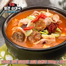 얼큰한 전통 토종 순대국 순대국밥 순댓국 얼큰순대국, 700g, 3개