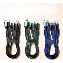 6A 초고속 충전 데이터 케이블 Huawei Apple vivo Xiaomi OP 및 Android에 적합한 3-in-1 플래시 충전 케이블, 블랙 - 1.8m (고속충전)