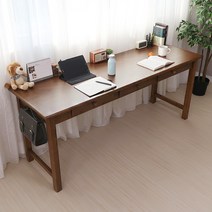 라로퍼니처 몬타 월넛 1800 원목 컴퓨터 책상 2인용 학생 서재 데스크, 단품