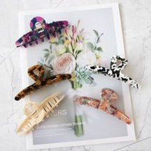 호피 얼룩무늬 헤어집게핀 5개 1세트 집게핀 AHC1362