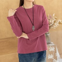 [디얼마미] 슬라브 라운드 티셔츠 미시옷 빅사이즈 엄마옷 중년 여성 마담