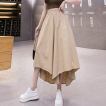 다이뻐 리틀깽스 풍성한 밴딩 간절기 유니크 프렌치스타일 코튼면 언발란스 와이드팬츠