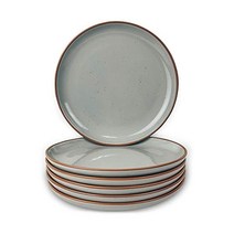 Mora Ceramic Flat Plates Set of 6-8 in - The Dessert Salad Appetizer Small Lunch etc Plate. Micr, Earl Grey