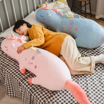 뽀글이 여자 쿠션 침대 위 슈퍼 소프트 유니콘 선물 모찌 공룡 생일선물 강아지인형 인형 캐릭터 쿠션, 옵션05, 세트(1.7m 랜덤 60cm 피규어 배달)