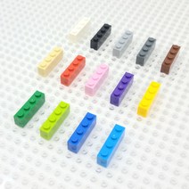 요고요 블록 부품 커스텀 벌크 브릭 블럭 타일 플레이트 100G 소포장 패키지, [브릭 1 x 4] 빨간색 100G