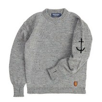 국내 정품 건지 울른스 Guernsey Woollens 크루넥 홀가먼트 스웨터 - 다크 그레이 넵