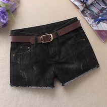 워싱청반바지 블랙 데님반바지 여성 겨울 뒤집다 라인 미디웨스트 와이드 루즈핏 데미지팬츠 보여 슬림 2061579263