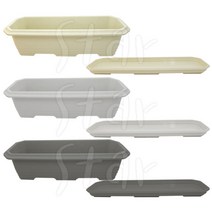 메가박스 660 화분 세트 긴화분 받침대 원예 베란다 재배 식물 상추 과일 방울 토마토, 660 화분+받침 베이지 세트