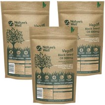 Natures Well 이집트산 냉압착 블랙커민씨드오일캡슐 500mg 120캡슐x3팩, 단일수량, 단일개당 용량/중량/정