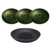 녹당고 비누 피부 세안팩 110g x3 + 실리콘 받침대, 1세트