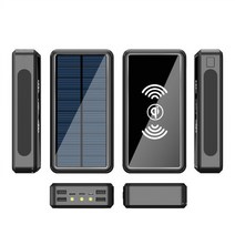 태양광 보조배터리 무선 99000mAh 태양 보조베터리 고용량 충전 외부 배터리 빠른 충전기 Xiaomi 아이폰 호환 12 13, [09] Wireles Black, 09 Wireles Black