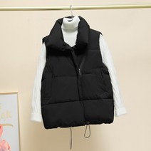 우먼 겨울 윈터 조끼 점퍼 하늘비즈, 크림 화이트