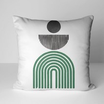 모노기와 보헤미안 미니멀 다크 그린 그림 쇼파방석 쿠션커버60x60, 단일옵션