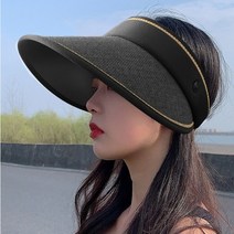 해피브릭스 라탄 여성 썬캡 밀짚 햇빛 가리개 골프 창모자