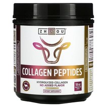 Zhou Nutrition (조우 뉴트리션) Zhou Nutrition 콜라겐 펩타이드 가수분해콜라겐 향미료 무함유 510g(18oz), 2개