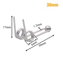 와이어 직경 1.2mm 컬링 아이언 교체 2 개 더블 리턴 토션 스프링 헤어 컬링로드 액세서리, 01 30mm