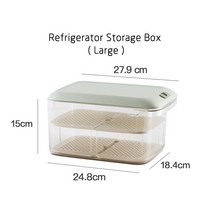 [LM] Micca 애완 동물 냉장고 식품 저장 계란 보관 상자 야채 과일 고기 신선한 상자 주최자에 대 한 주방 봉인 된 컨테이너, Green L