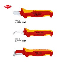 독일 KNIPEX 크니펙스 전공칼(절연)_품번 98-53-03 이중안락손잡이 VDE인증 날28mm 날특수공구강재질 둥글케이블적합 피복칼, 98-53-13