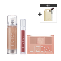 리즈다 선물세트 리즈다 파데&팔레트(5구)&틴트 set, 03 브릭 코랄, 22호+04 딥 플럼 톡