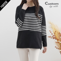 커스텀에이블 기모 루즈핏 줄무늬 티셔츠 C2212TS903D
