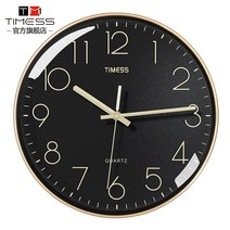 TIMESS 시계 벽시계 거실 홈 패션 창조적 음소거 무료 펀치 벽 간단한 석영 전자 시계, 크기: 12 인치 (직경 30.5cm), 옵션: , 옵션 1: 색상 분류프놈펜 매트 블랙 [메인 사진] [독일 침묵 운동, 평생 갱신]