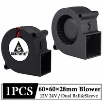 전기라디에이터 방열기 캠핑용라디에이터 gdstime 브러시리스 dc 12v 24v 쿨러 60x60x28mm 60mm 2pin 원심 송풍기 냉각 팬 6028 6cm 슬리브 듀얼, 24v 볼 4800rpm, 2pcs 6028 송풍기