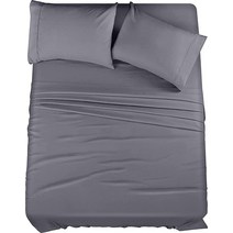 미국발송 Utopia Bedding 캘리포니아 킹 침대 시트 세트 - 4피스 침구 - 브러시드 극세사 - 수축 및 변색 방지 - 쉬운 관리 (캘리포니아 킹 화이트)
