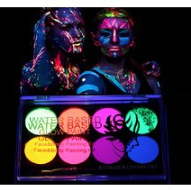 형광 페이스페인팅 물감 얼굴 분장 할로윈 도안 세트