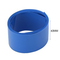 2M PVC 열 수축 튜브 14500 18650 26650 리튬 배터리 플림 랩 프로텍터 케이블 슬리브 절연 피복, 43mm, 1개