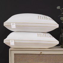 힐튼 5성급 호텔 벨벳 다운 수면 보조 베개 1100g 2개 숙면 필로우 4컬러 480x740mm, 화이트