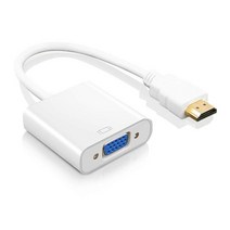 디지털-아날로그 HDMI 호환 남성-VGA 여성 비디오 컨버터 어댑터 케이블 1080P HDTV 모니터 노트북 PC 프, 02 White_01 HD to VGA, White, 02 White_01 HD to VGA