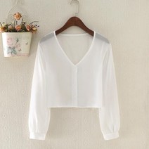 여성용 쉬폰 여름 긴팔 가디건 얇은 자외선 차단 블라우스 하늘비즈 C10 E526C515
