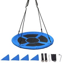놀이터그네 안장 그물망 점핑 천 실외놀이기구 키즈, 블루 캔버스 그네 액세서리 없음